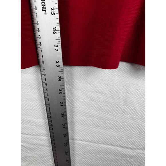 Ivanka Trump Women's Red Knit Sweater Bell Sleeves Crew Neck - Picture 2 of 8